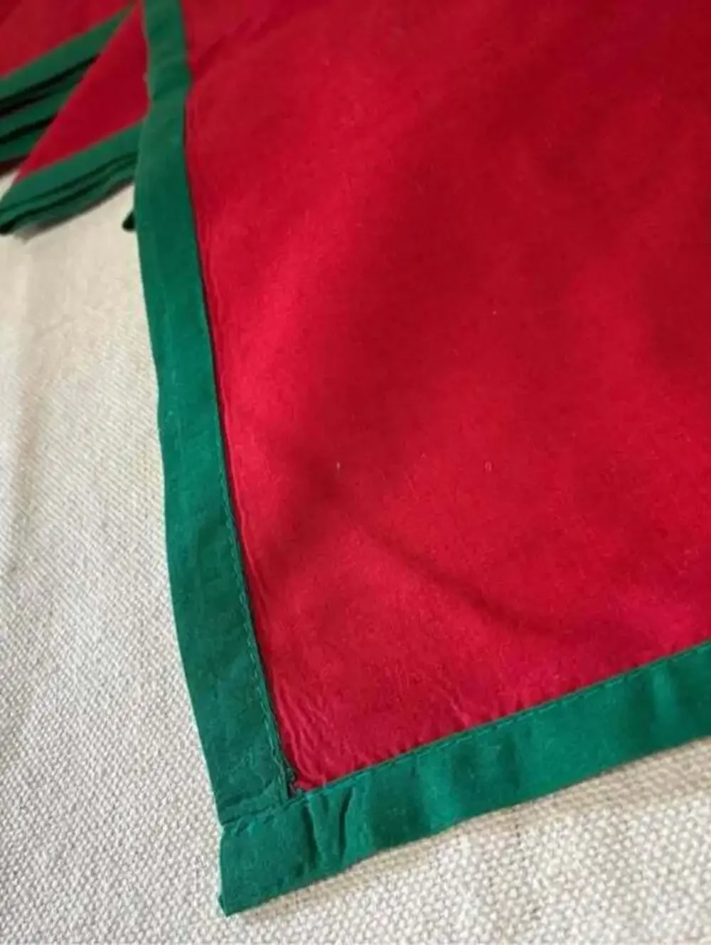 Vintage cotton red & green holiday napkins set of 6
